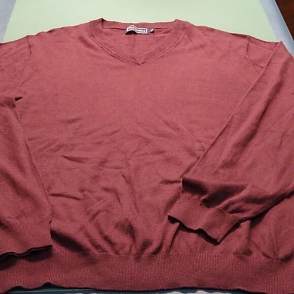Paul Frederick Men's XXL Burgundy LG Sleeve Silk/Cotton/Cashmere Sweater - Picture 1 of 6